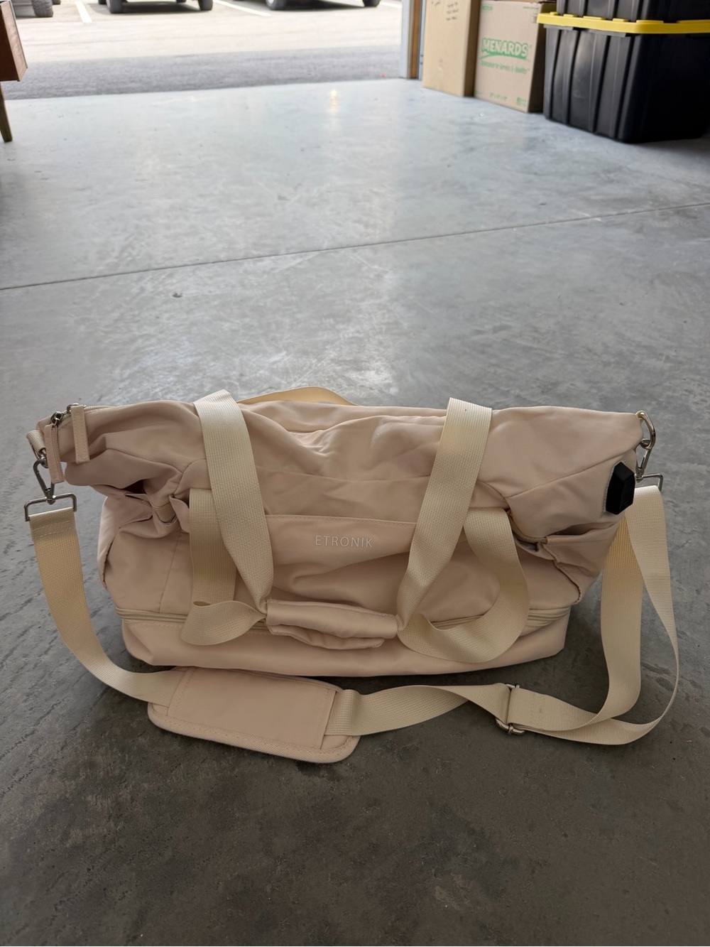 Etronik Cream Duffle Bag